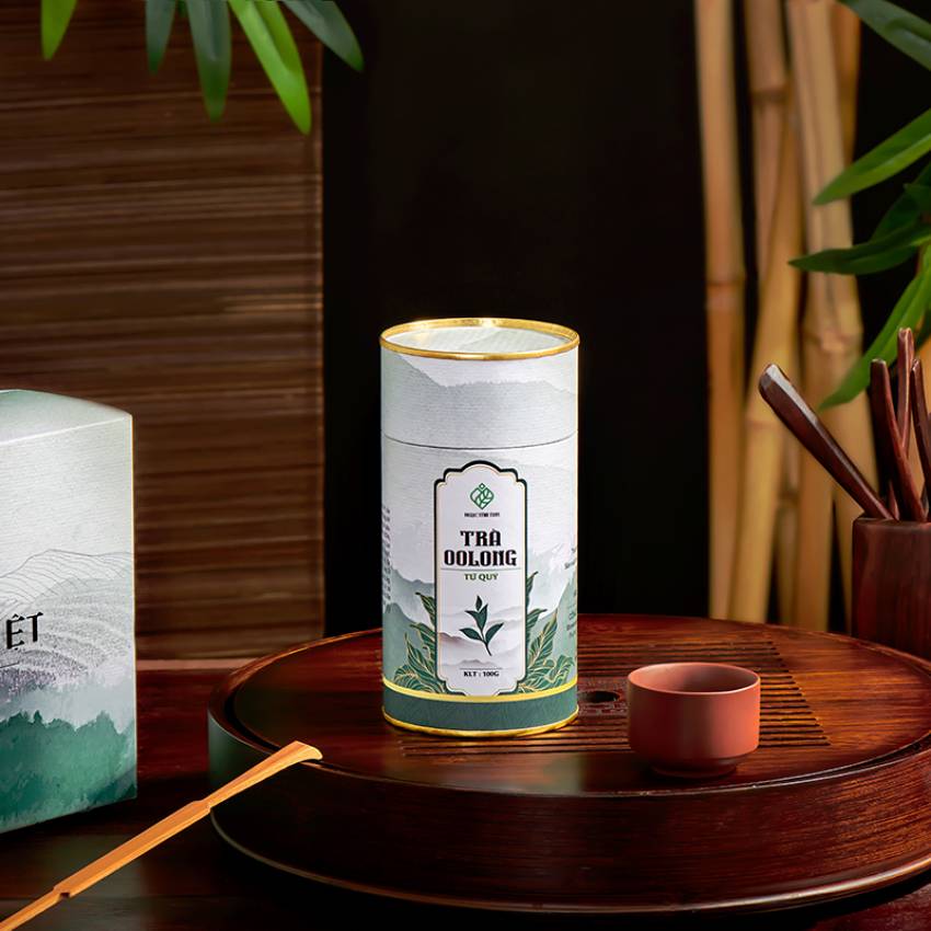 Vẻ ngoài tinh tế, bo tròn của hộp đựng trà dáng tròn