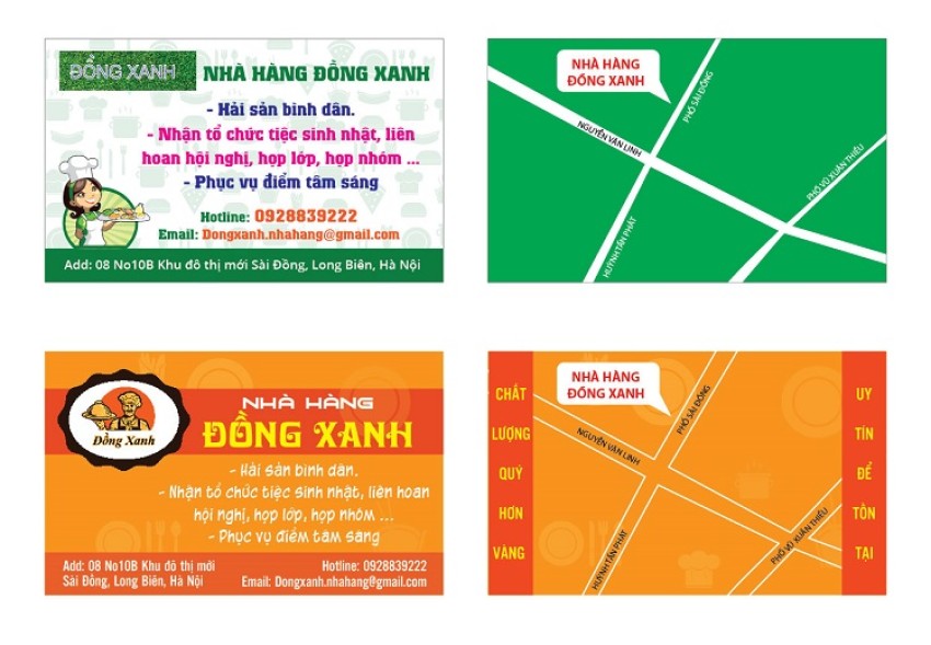  mẫu card visit quán ăn 