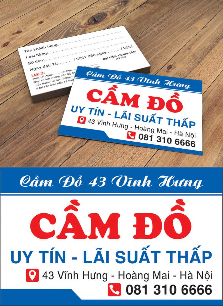 mẫu card visit cho vay