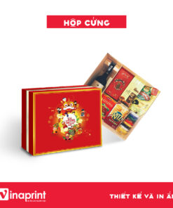 Mẫu hộp cứng  set quà Rượu Bánh