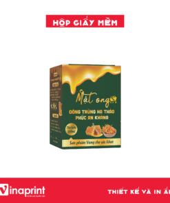 Mẫu hộp giấy mềm đựng mật ong - đông trùng hạ thảo