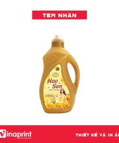 Mẫu tem nhãn trên can nước xả vải số 1