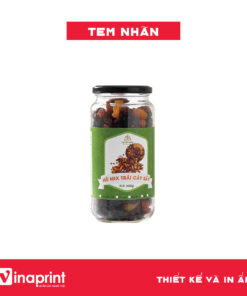 Mẫu tem nhãn trên hộp mix hoa quả sấy