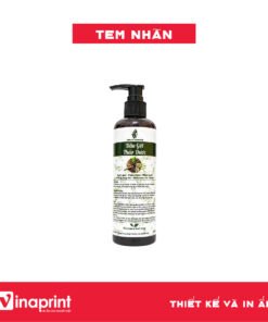 Mẫu tem nhãn trên chai dầu gội