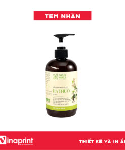 Mẫu tem nhãn trên chai dầu gội xả