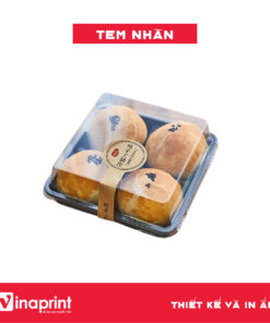 Mẫu tem nhãn trên hộp đựng bánh