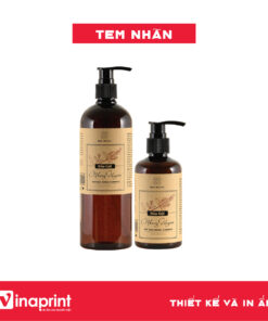 Mẫu tem nhãn trên chai dầu gội xả