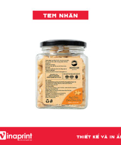 Mẫu tem nhãn trên hộp hạt điều